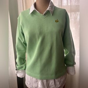 Magnolia Lane Green 100% Cotton VNeck Sweater Augusta National Master’s Womens S